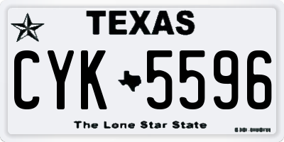 TX license plate CYK5596