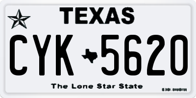 TX license plate CYK5620