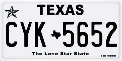 TX license plate CYK5652
