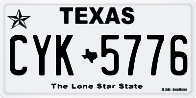 TX license plate CYK5776