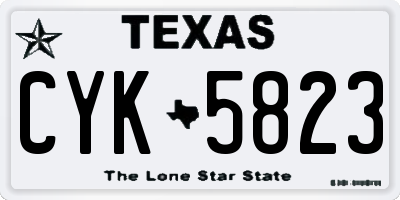 TX license plate CYK5823