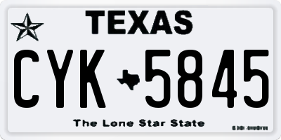 TX license plate CYK5845