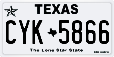 TX license plate CYK5866