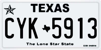 TX license plate CYK5913