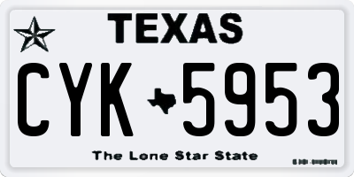 TX license plate CYK5953