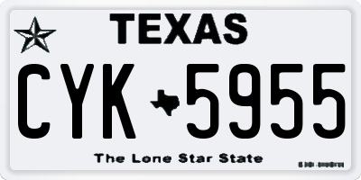 TX license plate CYK5955