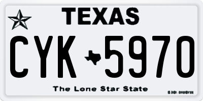 TX license plate CYK5970