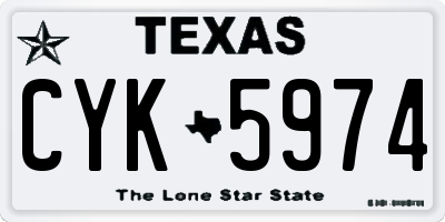 TX license plate CYK5974