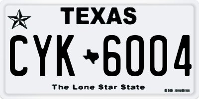 TX license plate CYK6004