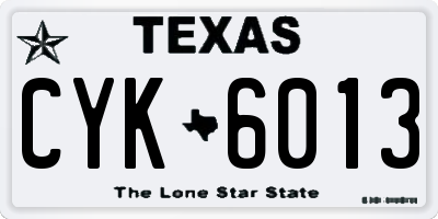TX license plate CYK6013