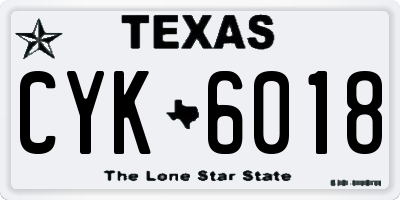 TX license plate CYK6018