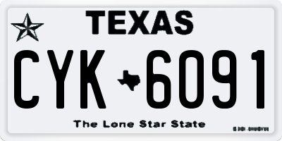 TX license plate CYK6091
