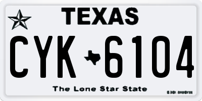 TX license plate CYK6104