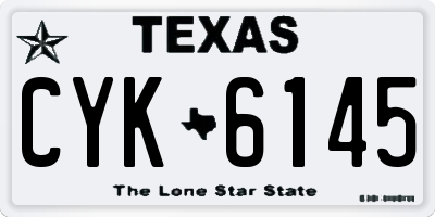TX license plate CYK6145