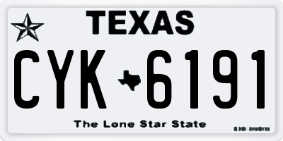 TX license plate CYK6191