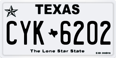 TX license plate CYK6202