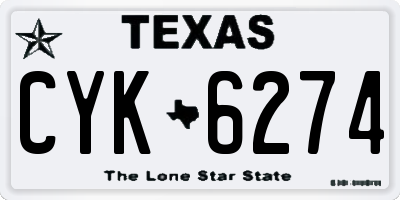 TX license plate CYK6274
