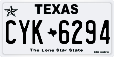 TX license plate CYK6294