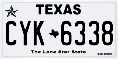 TX license plate CYK6338