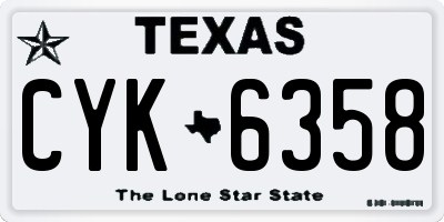 TX license plate CYK6358