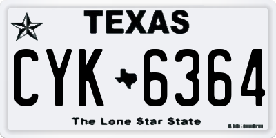 TX license plate CYK6364