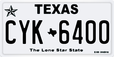 TX license plate CYK6400