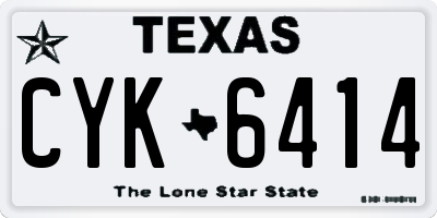 TX license plate CYK6414