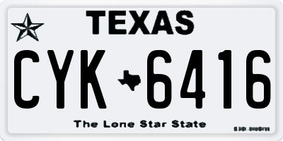 TX license plate CYK6416