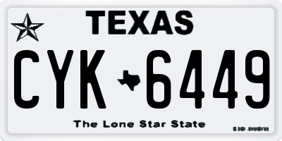 TX license plate CYK6449