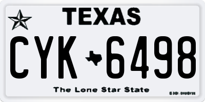 TX license plate CYK6498
