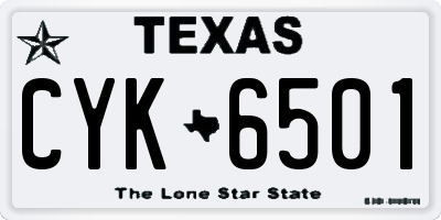 TX license plate CYK6501