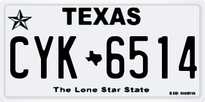 TX license plate CYK6514