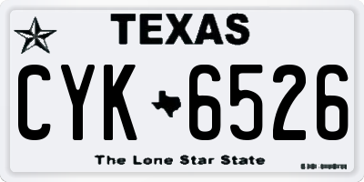 TX license plate CYK6526