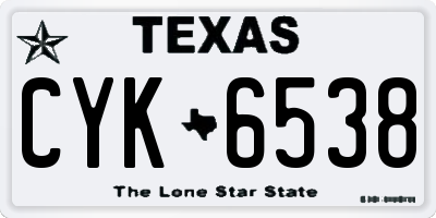 TX license plate CYK6538
