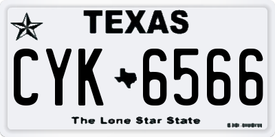 TX license plate CYK6566