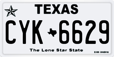 TX license plate CYK6629