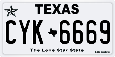 TX license plate CYK6669