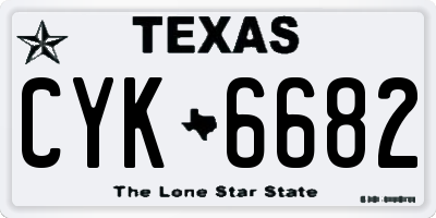 TX license plate CYK6682