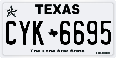 TX license plate CYK6695