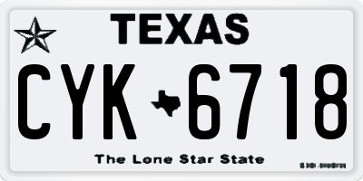 TX license plate CYK6718