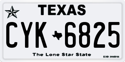 TX license plate CYK6825