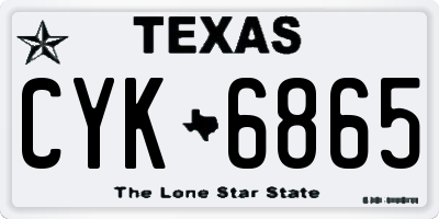 TX license plate CYK6865
