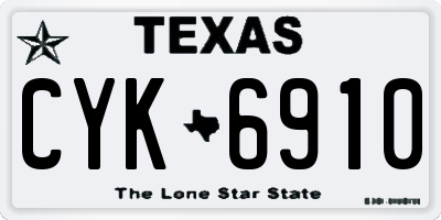 TX license plate CYK6910