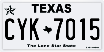 TX license plate CYK7015