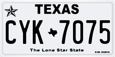 TX license plate CYK7075