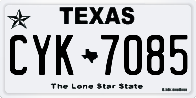 TX license plate CYK7085