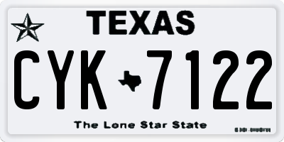TX license plate CYK7122