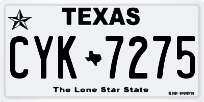 TX license plate CYK7275