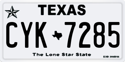 TX license plate CYK7285
