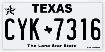 TX license plate CYK7316